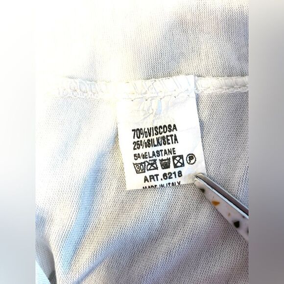 Envy Open Front Silk Trimmed Waterfall Cardigan White M - Picture 7 of 7